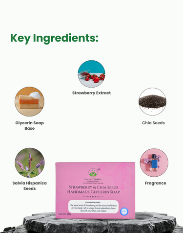 Strawberry & Chia Seeds Handmade Glycerin Soap 100g